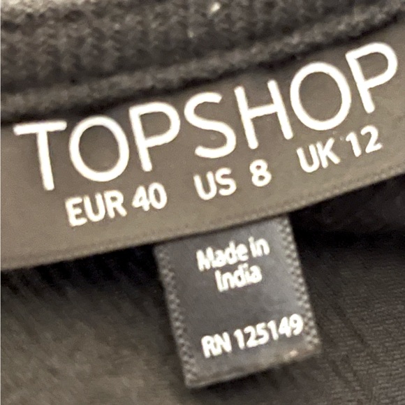 TOPSHOP SIZE 8 IVORY OFF WHITE BLACK SILVER SKIRT MINI MEDIUM - Picture 8 of 8